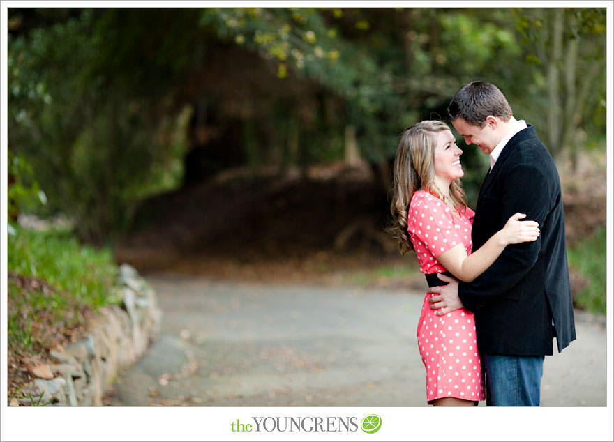 Rancho Santa Fe engagement session, San Diego engagement session, polka dot engagement session, orchard engagement session, engagement session with lemons, pink engagement session, Rancho Santa Fe Inn engagement session