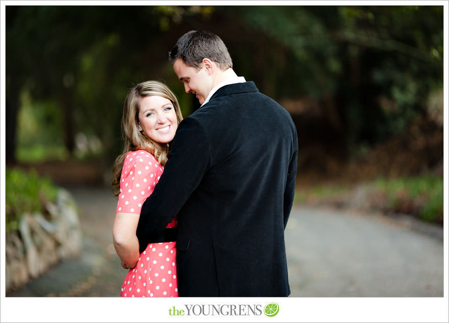 Rancho Santa Fe engagement session, San Diego engagement session, polka dot engagement session, orchard engagement session, engagement session with lemons, pink engagement session, Rancho Santa Fe Inn engagement session