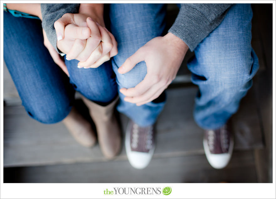 San Diego engagement session, Solana Beach engagement session, beach engagement session, Cedros avenue engagement sesssion, wedding date banner, wedding scrapbook photo, urban engagement session, picnic engagement session, champagne engagement session