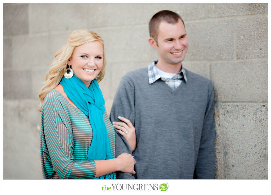 San Diego engagement session, Solana Beach engagement session, beach engagement session, Cedros avenue engagement sesssion, wedding date banner, wedding scrapbook photo, urban engagement session, picnic engagement session, champagne engagement session