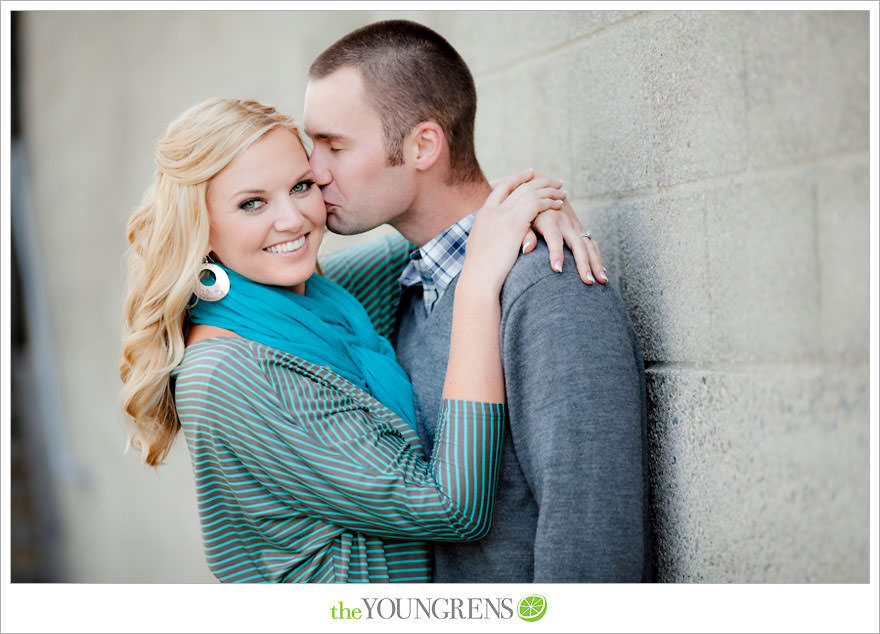 San Diego engagement session, Solana Beach engagement session, beach engagement session, Cedros avenue engagement sesssion, wedding date banner, wedding scrapbook photo, urban engagement session, picnic engagement session, champagne engagement session