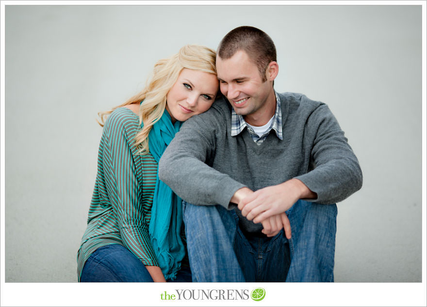 San Diego engagement session, Solana Beach engagement session, beach engagement session, Cedros avenue engagement sesssion, wedding date banner, wedding scrapbook photo, urban engagement session, picnic engagement session, champagne engagement session