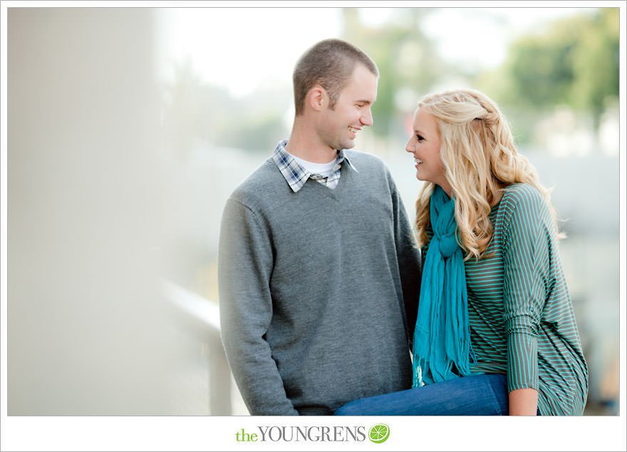 San Diego engagement session, Solana Beach engagement session, beach engagement session, Cedros avenue engagement sesssion, wedding date banner, wedding scrapbook photo, urban engagement session, picnic engagement session, champagne engagement session