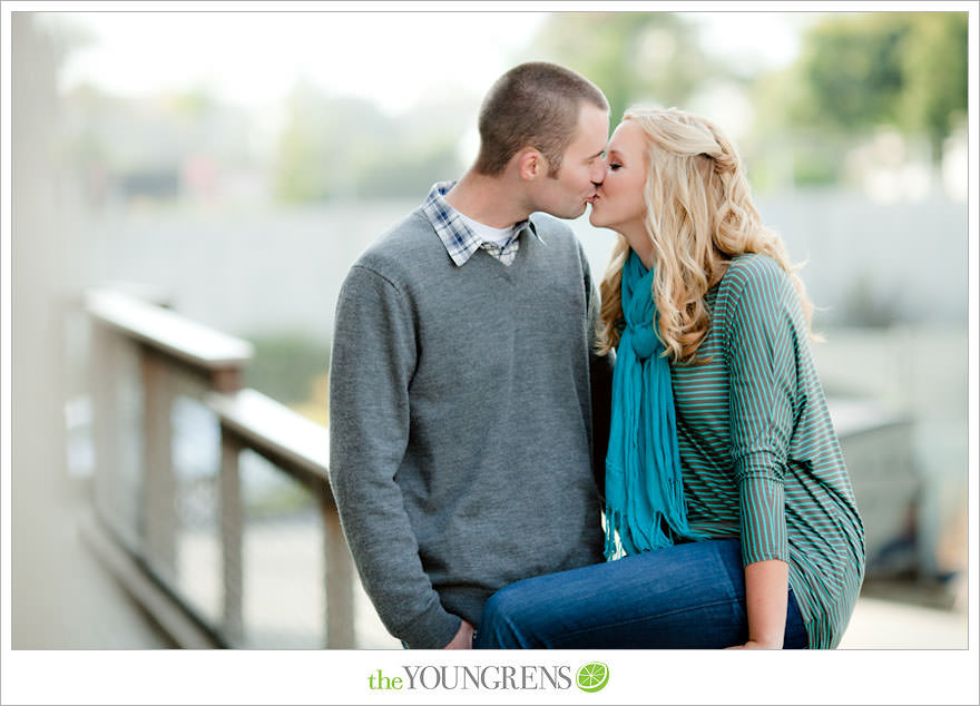 San Diego engagement session, Solana Beach engagement session, beach engagement session, Cedros avenue engagement sesssion, wedding date banner, wedding scrapbook photo, urban engagement session, picnic engagement session, champagne engagement session