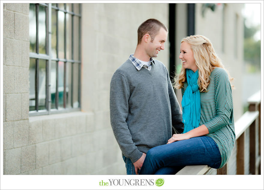 San Diego engagement session, Solana Beach engagement session, beach engagement session, Cedros avenue engagement sesssion, wedding date banner, wedding scrapbook photo, urban engagement session, picnic engagement session, champagne engagement session