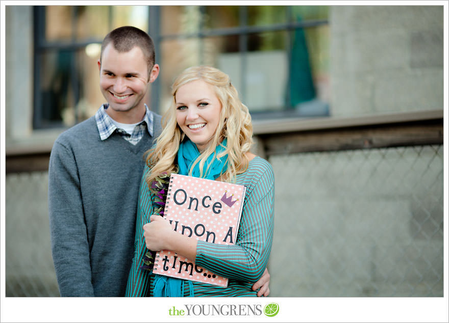 San Diego engagement session, Solana Beach engagement session, beach engagement session, Cedros avenue engagement sesssion, wedding date banner, wedding scrapbook photo, urban engagement session, picnic engagement session, champagne engagement session