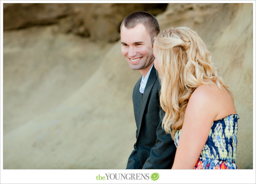 San Diego engagement session, Solana Beach engagement session, beach engagement session, Cedros avenue engagement sesssion, wedding date banner, wedding scrapbook photo, urban engagement session, picnic engagement session, champagne engagement session