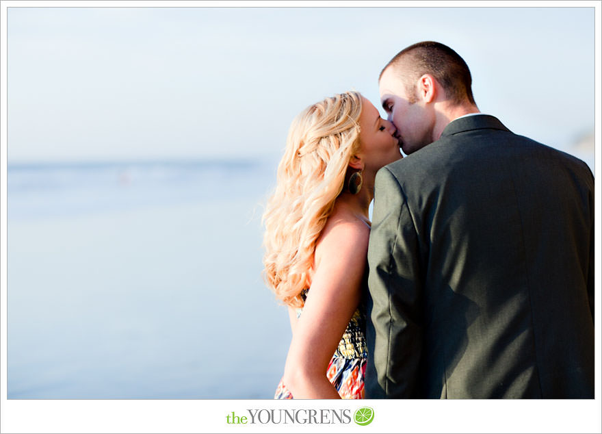 San Diego engagement session, Solana Beach engagement session, beach engagement session, Cedros avenue engagement sesssion, wedding date banner, wedding scrapbook photo, urban engagement session, picnic engagement session, champagne engagement session