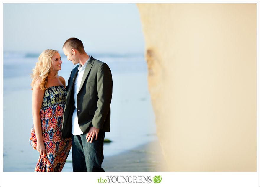 San Diego engagement session, Solana Beach engagement session, beach engagement session, Cedros avenue engagement sesssion, wedding date banner, wedding scrapbook photo, urban engagement session, picnic engagement session, champagne engagement session