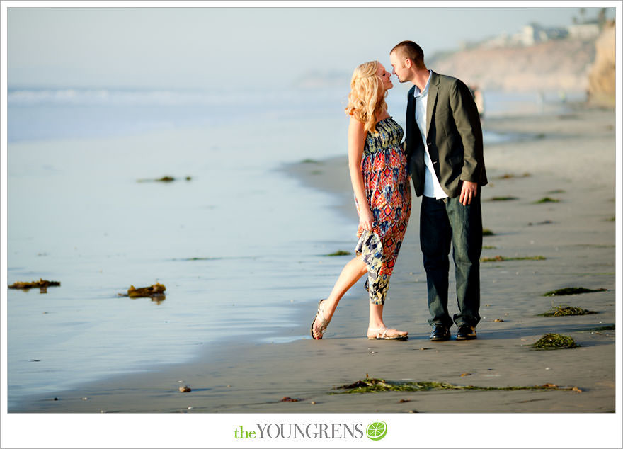 San Diego engagement session, Solana Beach engagement session, beach engagement session, Cedros avenue engagement sesssion, wedding date banner, wedding scrapbook photo, urban engagement session, picnic engagement session, champagne engagement session