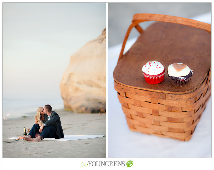 San Diego engagement session, Solana Beach engagement session, beach engagement session, Cedros avenue engagement sesssion, wedding date banner, wedding scrapbook photo, urban engagement session, picnic engagement session, champagne engagement session
