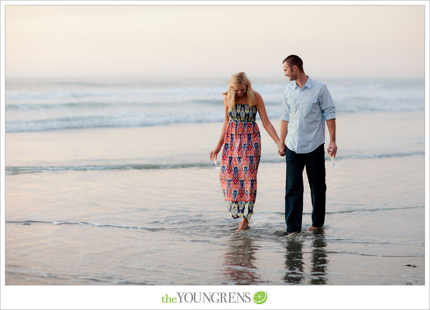 San Diego engagement session, Solana Beach engagement session, beach engagement session, Cedros avenue engagement sesssion, wedding date banner, wedding scrapbook photo, urban engagement session, picnic engagement session, champagne engagement session