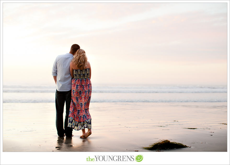 San Diego engagement session, Solana Beach engagement session, beach engagement session, Cedros avenue engagement sesssion, wedding date banner, wedding scrapbook photo, urban engagement session, picnic engagement session, champagne engagement session