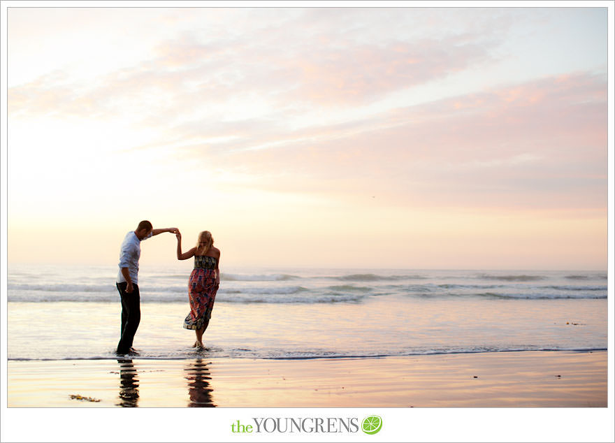 San Diego engagement session, Solana Beach engagement session, beach engagement session, Cedros avenue engagement sesssion, wedding date banner, wedding scrapbook photo, urban engagement session, picnic engagement session, champagne engagement session