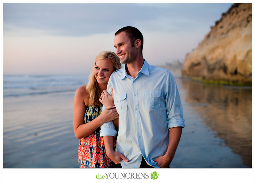 San Diego engagement session, Solana Beach engagement session, beach engagement session, Cedros avenue engagement sesssion, wedding date banner, wedding scrapbook photo, urban engagement session, picnic engagement session, champagne engagement session