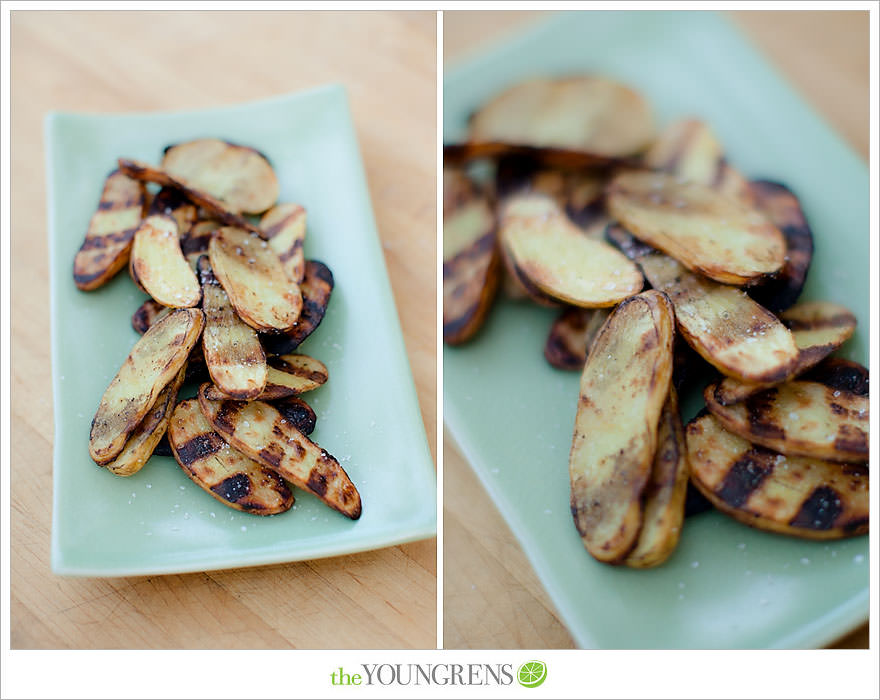 Grilled Salt and Vinegar Potato Slices, grilled potato recipe, salt and vinegar chip recipe, homemade salt and vinegar chips, grilled appetizer recipe, recipe with vinegar, recipe with potatoes, fingerling potato recipe, vinegar recipe