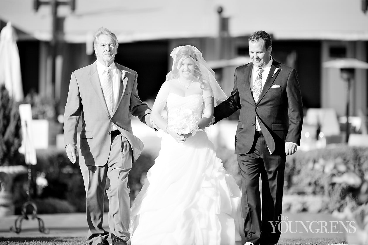 Hotel Del Coronado wedding, Crown Room reception at the Hotel Del Coronado, Windsor Lawn wedding at the Hotel Del Coronado, Karen Tran reception, Karen Tran wedding, Emily Smiley wedding, orange flower wedding, teal wedding, ballroom wedding, Platinum Pro dance floor, wedding with lounge furniture, wedding with sushi, Fab Cakes wedding