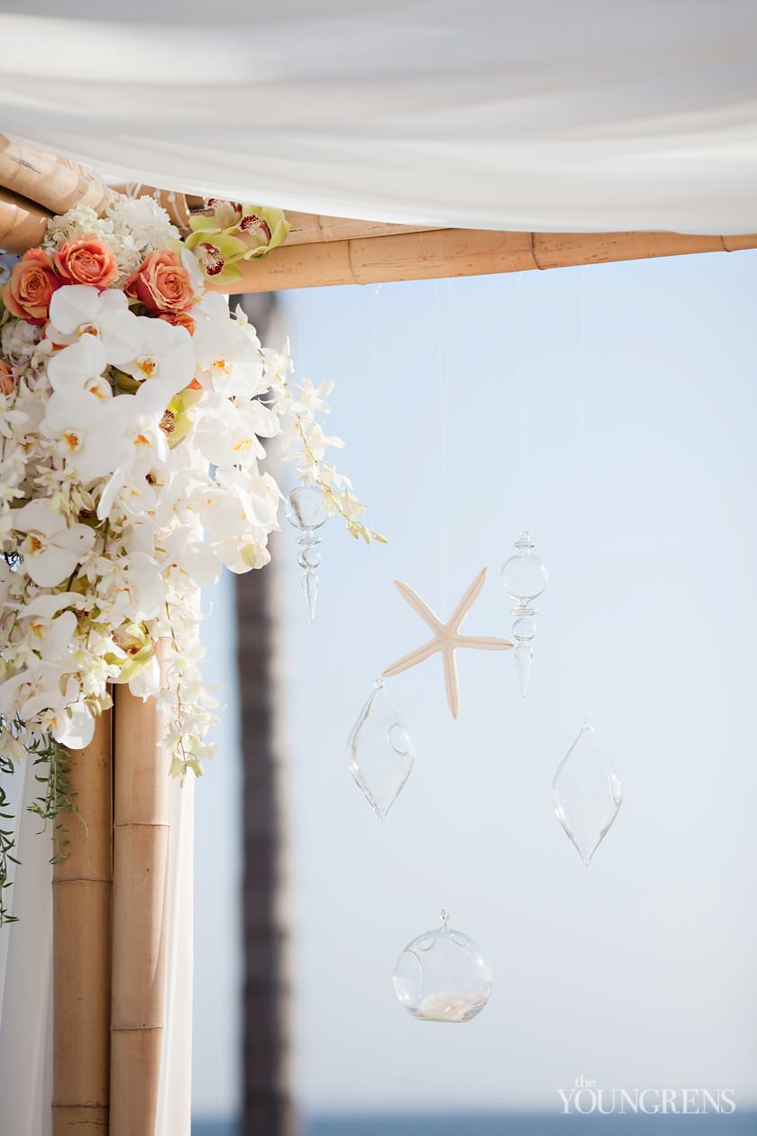 Hotel Del Coronado wedding, Crown Room reception at the Hotel Del Coronado, Windsor Lawn wedding at the Hotel Del Coronado, Karen Tran reception, Karen Tran wedding, Emily Smiley wedding, orange flower wedding, teal wedding, ballroom wedding, Platinum Pro dance floor, wedding with lounge furniture, wedding with sushi, Fab Cakes wedding