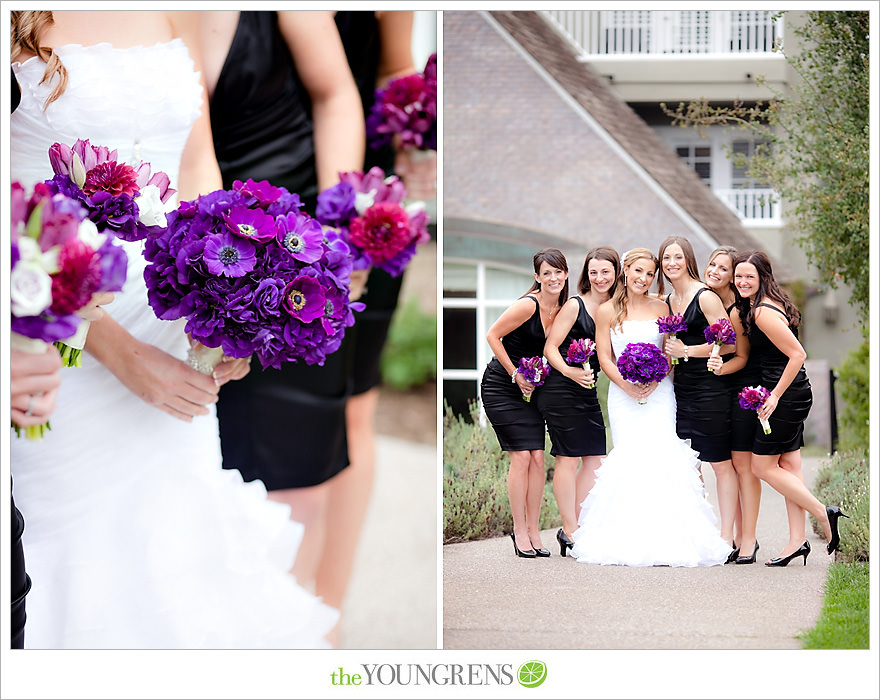 L'Auberge Del Mar wedding, Jewish wedding ceremony, Catholic wedding ceremony, multi-religious ceremony, seaside wedding, beach wedding, destination wedding in San Diego, purple wedding, black wedding