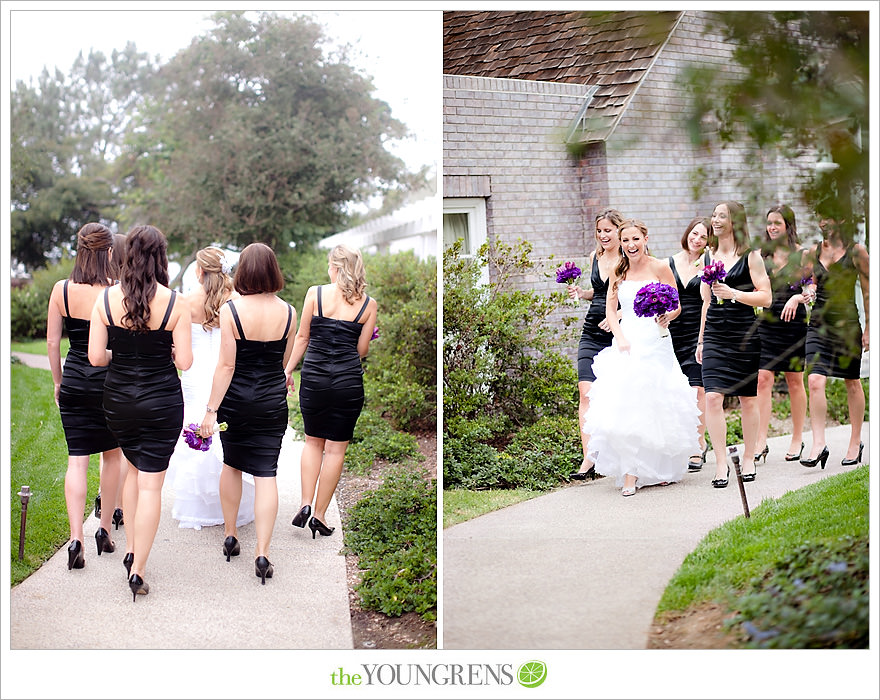 L'Auberge Del Mar wedding, Jewish wedding ceremony, Catholic wedding ceremony, multi-religious ceremony, seaside wedding, beach wedding, destination wedding in San Diego, purple wedding, black wedding