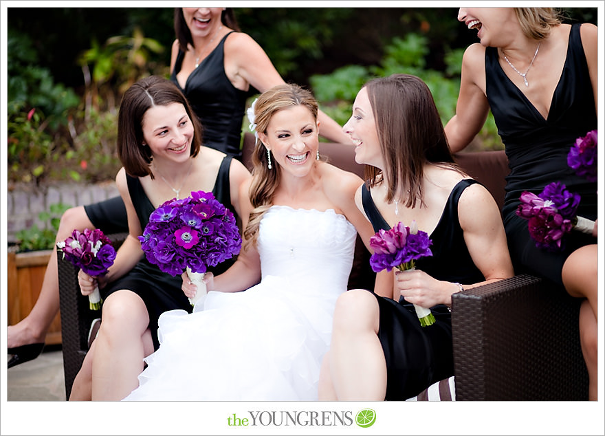 L'Auberge Del Mar wedding, Jewish wedding ceremony, Catholic wedding ceremony, multi-religious ceremony, seaside wedding, beach wedding, destination wedding in San Diego, purple wedding, black wedding