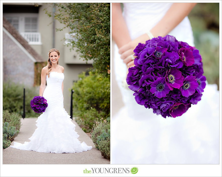 L'Auberge Del Mar wedding, Jewish wedding ceremony, Catholic wedding ceremony, multi-religious ceremony, seaside wedding, beach wedding, destination wedding in San Diego, purple wedding, black wedding