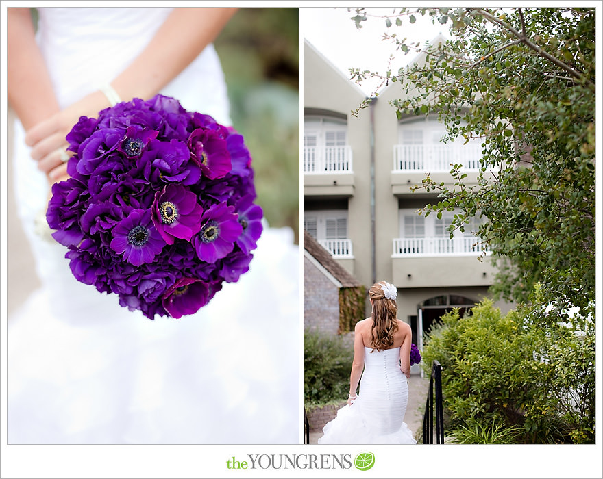 L'Auberge Del Mar wedding, Jewish wedding ceremony, Catholic wedding ceremony, multi-religious ceremony, seaside wedding, beach wedding, destination wedding in San Diego, purple wedding, black wedding