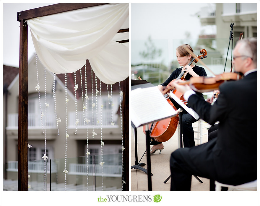 L'Auberge Del Mar wedding, Jewish wedding ceremony, Catholic wedding ceremony, multi-religious ceremony, seaside wedding, beach wedding, destination wedding in San Diego, purple wedding, black wedding