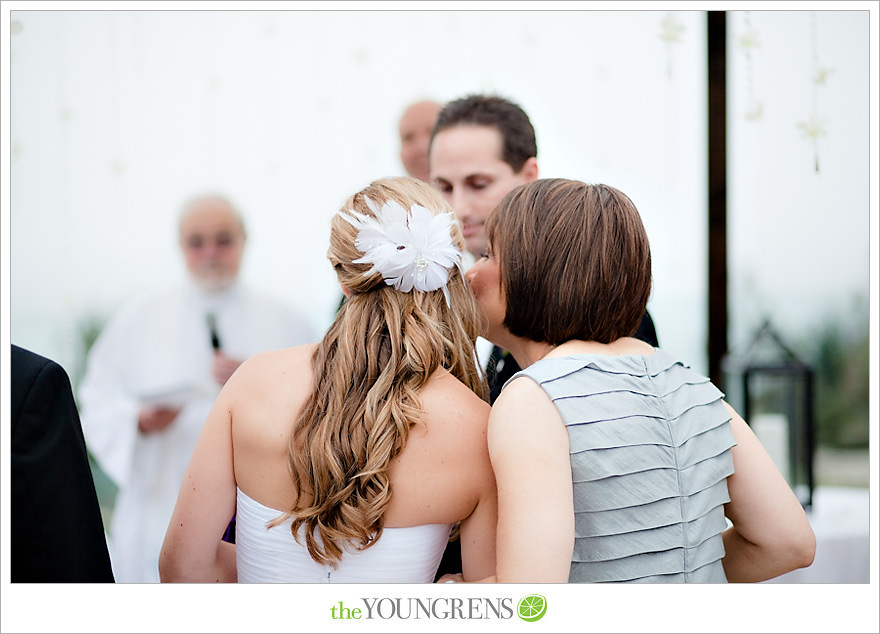 L'Auberge Del Mar wedding, Jewish wedding ceremony, Catholic wedding ceremony, multi-religious ceremony, seaside wedding, beach wedding, destination wedding in San Diego, purple wedding, black wedding