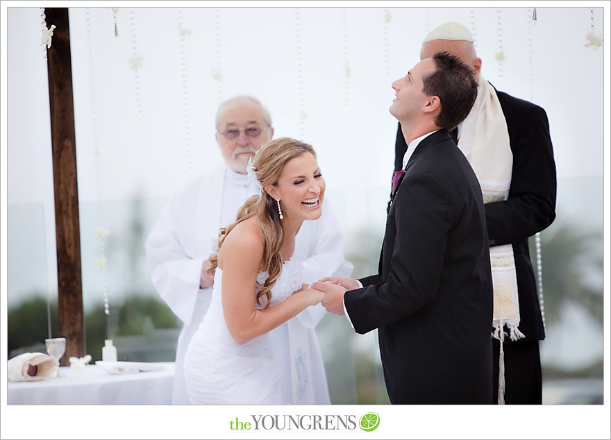 L'Auberge Del Mar wedding, Jewish wedding ceremony, Catholic wedding ceremony, multi-religious ceremony, seaside wedding, beach wedding, destination wedding in San Diego, purple wedding, black wedding