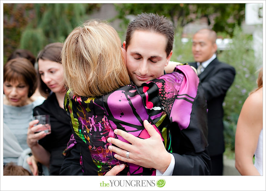 L'Auberge Del Mar wedding, Jewish wedding ceremony, Catholic wedding ceremony, multi-religious ceremony, seaside wedding, beach wedding, destination wedding in San Diego, purple wedding, black wedding