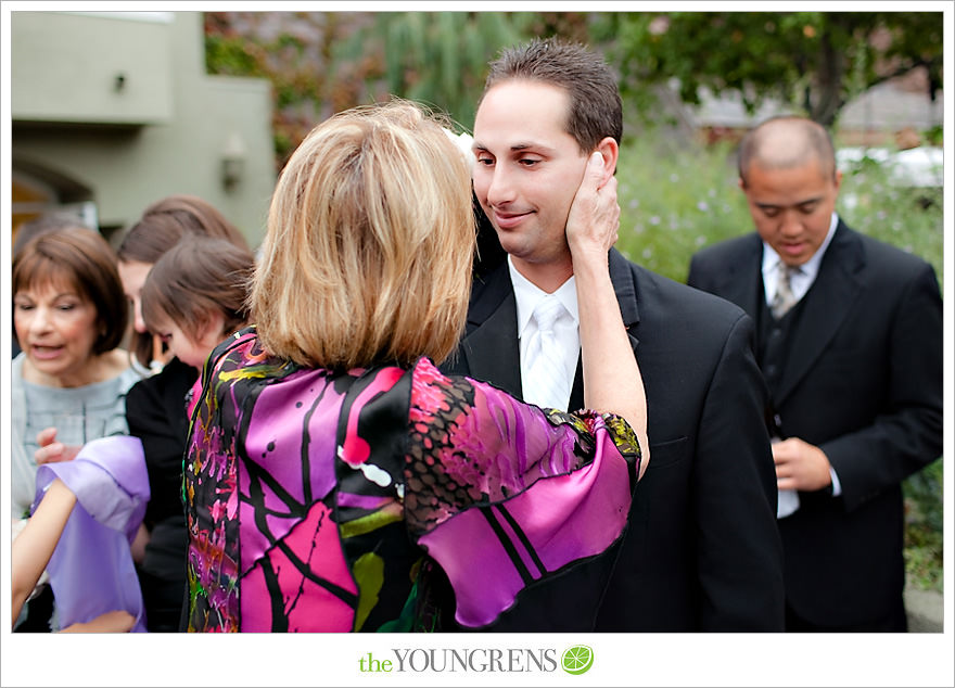 L'Auberge Del Mar wedding, Jewish wedding ceremony, Catholic wedding ceremony, multi-religious ceremony, seaside wedding, beach wedding, destination wedding in San Diego, purple wedding, black wedding