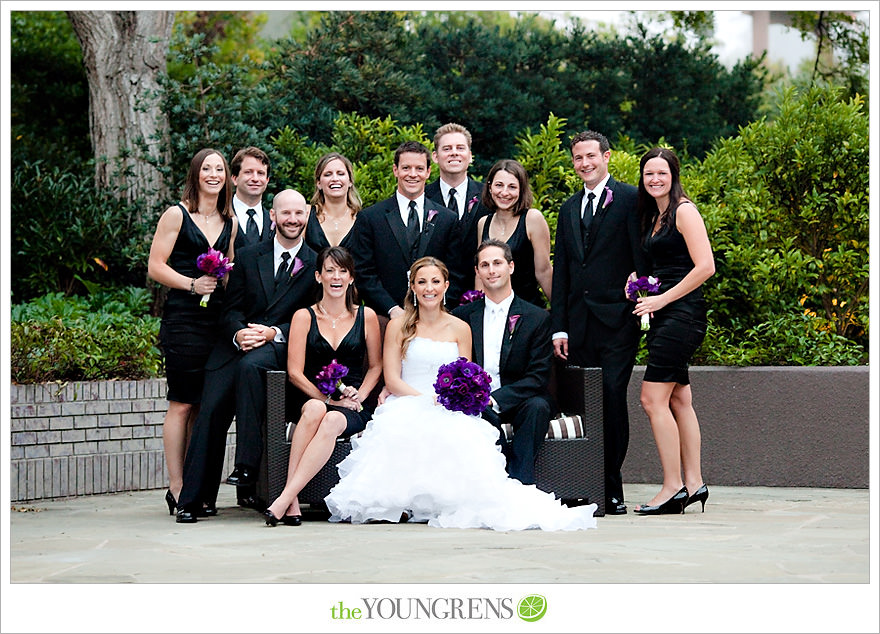 L'Auberge Del Mar wedding, Jewish wedding ceremony, Catholic wedding ceremony, multi-religious ceremony, seaside wedding, beach wedding, destination wedding in San Diego, purple wedding, black wedding