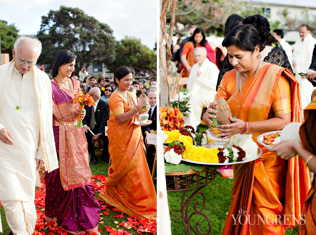 Indian wedding, San Diego Indian wedding, Hindu wedding, Del Mar Wedding, L'Auberge Del Mar wedding, Seagrove Park ceremony, multi-cultural wedding, red wedding, seafoam wedding, seaside wedding, beach wedding