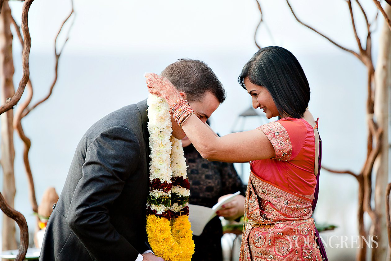 Indian wedding, San Diego Indian wedding, Hindu wedding, Del Mar Wedding, L'Auberge Del Mar wedding, Seagrove Park ceremony, multi-cultural wedding, red wedding, seafoam wedding, seaside wedding, beach wedding