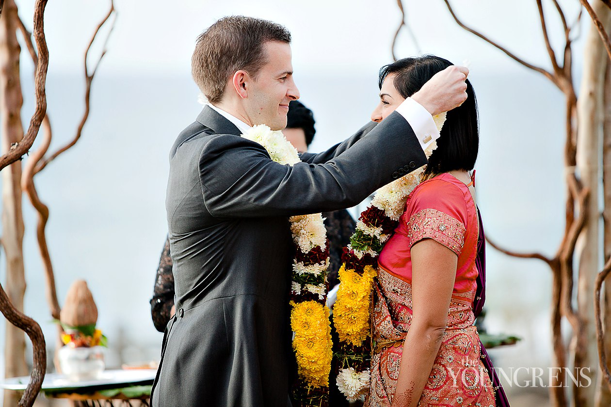 Indian wedding, San Diego Indian wedding, Hindu wedding, Del Mar Wedding, L'Auberge Del Mar wedding, Seagrove Park ceremony, multi-cultural wedding, red wedding, seafoam wedding, seaside wedding, beach wedding