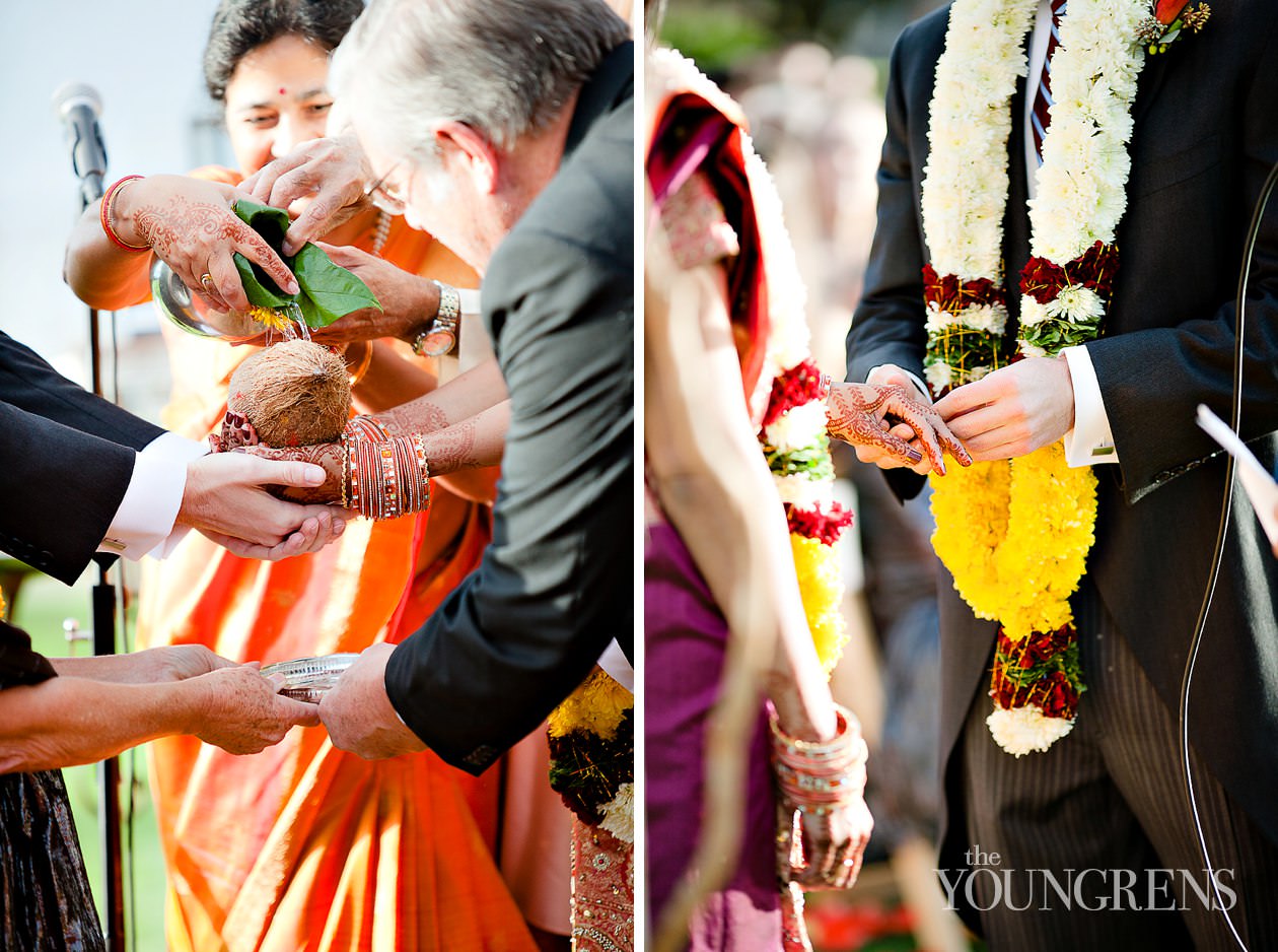 Indian wedding, San Diego Indian wedding, Hindu wedding, Del Mar Wedding, L'Auberge Del Mar wedding, Seagrove Park ceremony, multi-cultural wedding, red wedding, seafoam wedding, seaside wedding, beach wedding