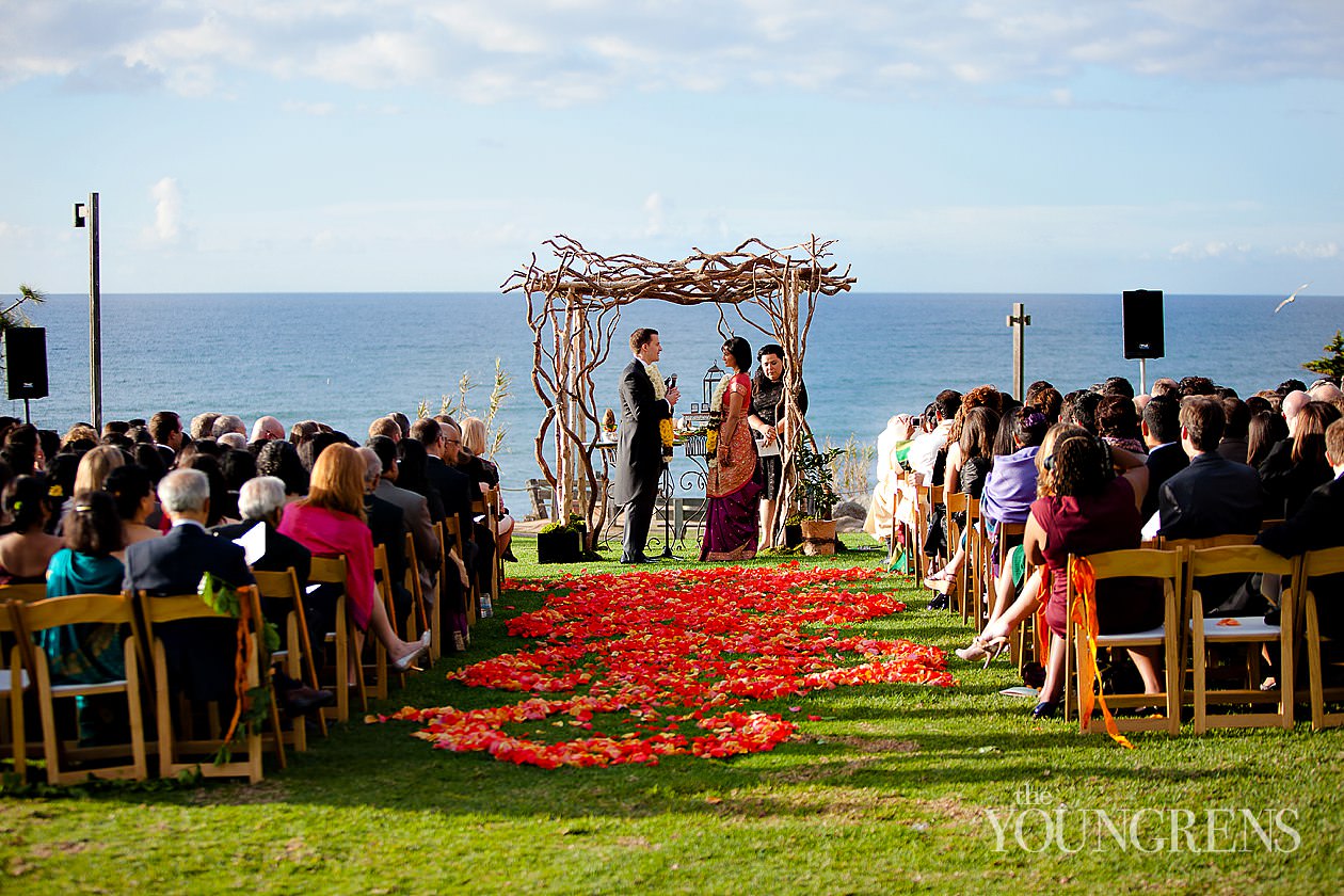 Indian wedding, San Diego Indian wedding, Hindu wedding, Del Mar Wedding, L'Auberge Del Mar wedding, Seagrove Park ceremony, multi-cultural wedding, red wedding, seafoam wedding, seaside wedding, beach wedding