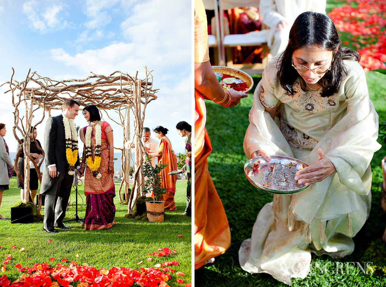 Indian wedding, San Diego Indian wedding, Hindu wedding, Del Mar Wedding, L'Auberge Del Mar wedding, Seagrove Park ceremony, multi-cultural wedding, red wedding, seafoam wedding, seaside wedding, beach wedding