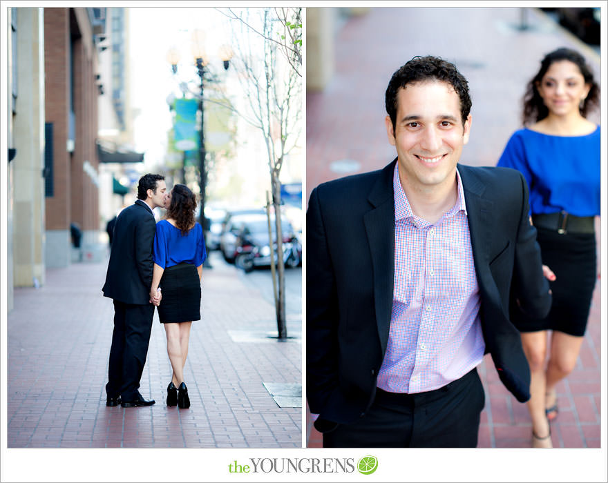 Mission Bay engagement session, wakeboarding engagement session, engagement session on a boat, motor boat engagement, Nautique engagement session, Downtown San Diego engagement session, Petco Park engagement, Hilton Bayfront bridge engagement, Gaslamp engagement session, urban engagement session, San Diego engagement session