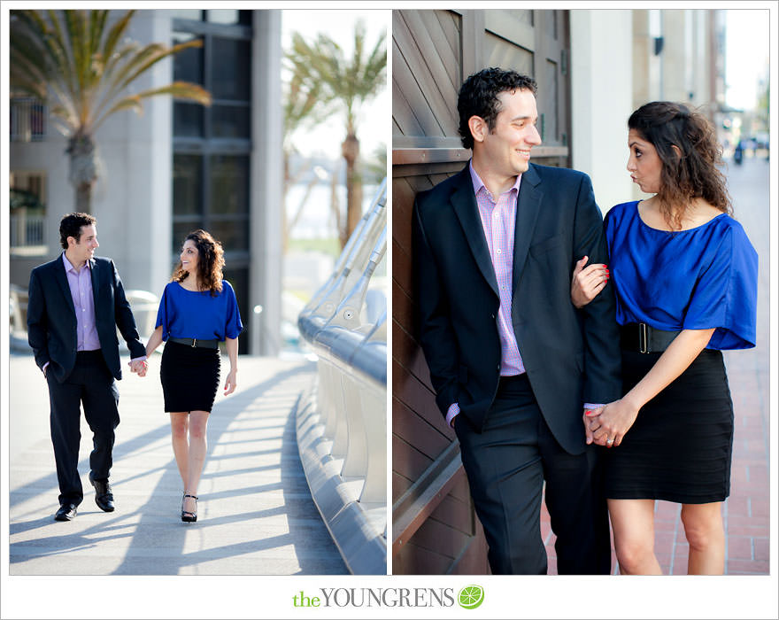 Mission Bay engagement session, wakeboarding engagement session, engagement session on a boat, motor boat engagement, Nautique engagement session, Downtown San Diego engagement session, Petco Park engagement, Hilton Bayfront bridge engagement, Gaslamp engagement session, urban engagement session, San Diego engagement session