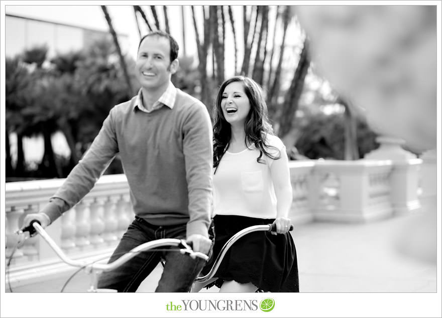 Balboa Park engagment, game board engagement, tandem bike engagement, San Diego engagement, Scrabble engagement, Stratego engagement, game engagement, picnic engagement, bike engagement