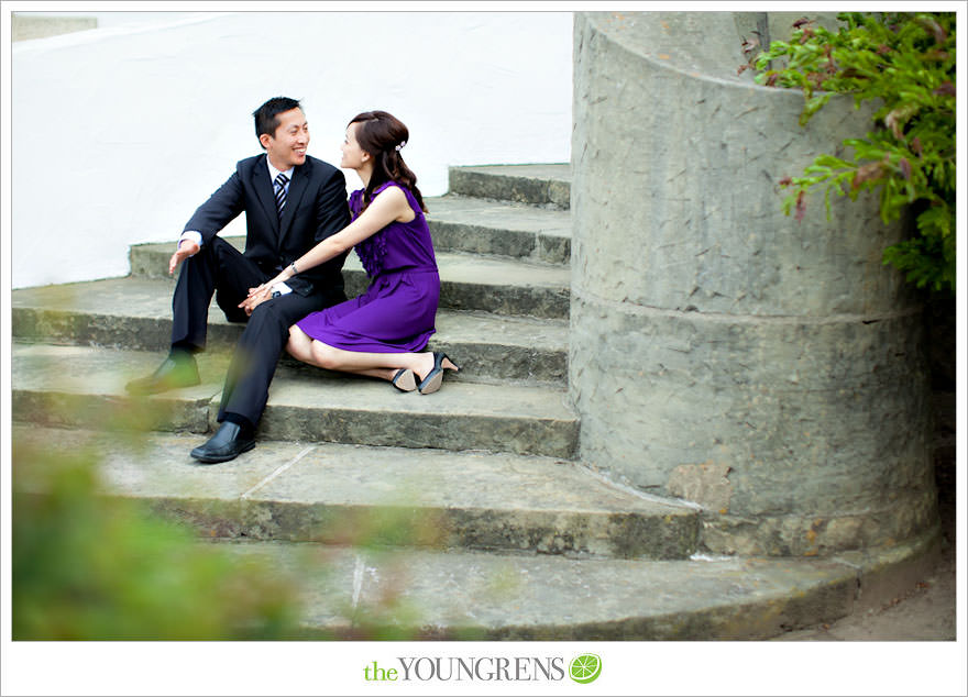 Santa Barbara engagement session, Santa Barbara courthouse engagement, courthouse engagement session, Santa Barbara courthouse, purple engagement session