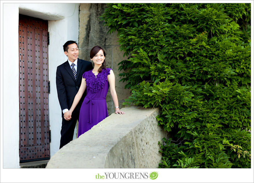 Santa Barbara engagement session, Santa Barbara courthouse engagement, courthouse engagement session, Santa Barbara courthouse, purple engagement session