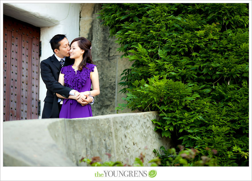 Santa Barbara engagement session, Santa Barbara courthouse engagement, courthouse engagement session, Santa Barbara courthouse, purple engagement session