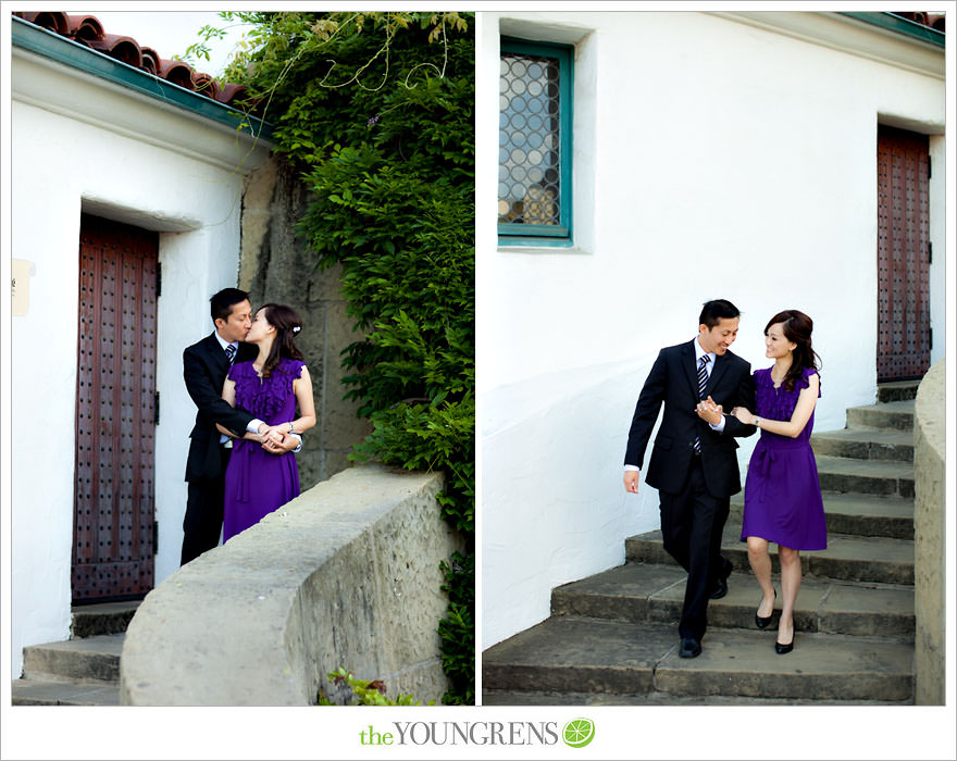 Santa Barbara engagement session, Santa Barbara courthouse engagement, courthouse engagement session, Santa Barbara courthouse, purple engagement session