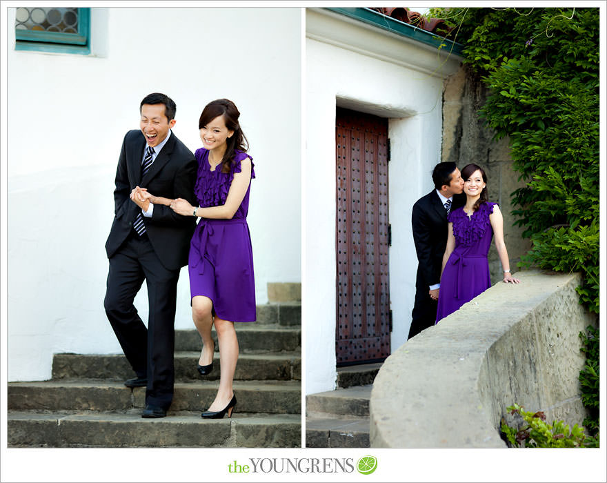 Santa Barbara engagement session, Santa Barbara courthouse engagement, courthouse engagement session, Santa Barbara courthouse, purple engagement session