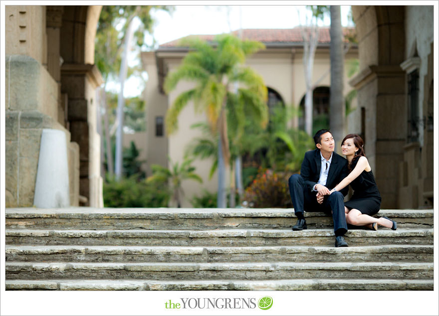 Santa Barbara engagement session, Santa Barbara courthouse engagement, courthouse engagement session, Santa Barbara courthouse, purple engagement session