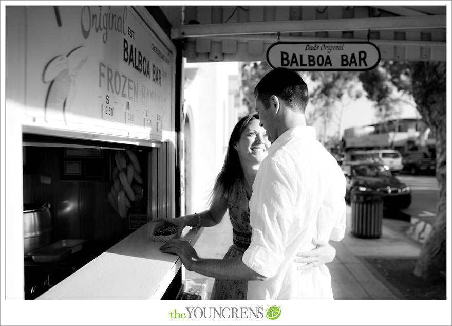 Balboa Island engagement session, Newport engagement session, engagement session with balboa bars, beach engagement, Newport Beach engagement session, ice cream engagement session, orange county engagement session