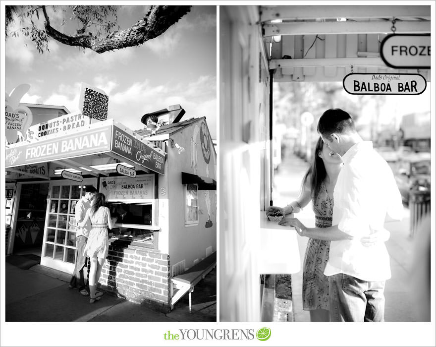 Balboa Island engagement session, Newport engagement session, engagement session with balboa bars, beach engagement, Newport Beach engagement session, ice cream engagement session, orange county engagement session